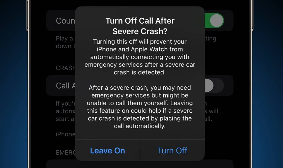 武夷山苹果14维修分享 iPhone 14 和 Apple Watch 上关闭崩溃检测 